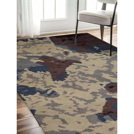 JENSENDISTRIBUTIONSERVICES 8 x 10 ft. Hand Knotted Wool Contemporary Rectangle Area Rug, Multi Color MI1624561